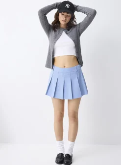 Belt loops pleated dress skirt