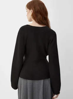 Belted crossover cardigan