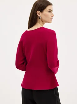 Belted crossover cardigan