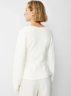 Belted crossover cardigan