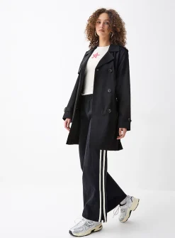 Belted double-breasted trench coat