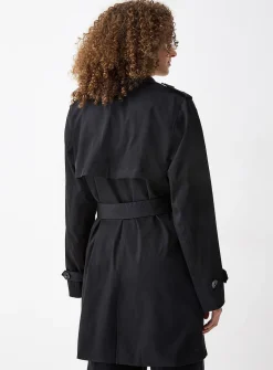 Belted double-breasted trench coat