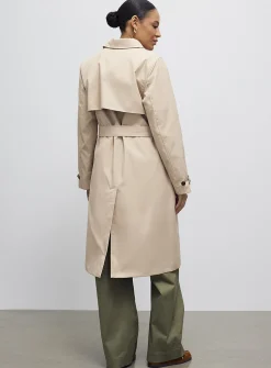 Belted double-breasted trench coat