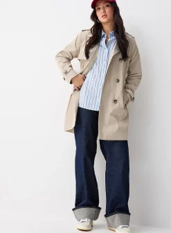 Belted double-breasted trench coat