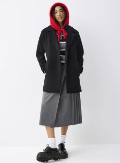 Belted felt coat