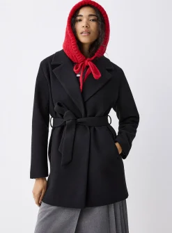 Belted felt coat
