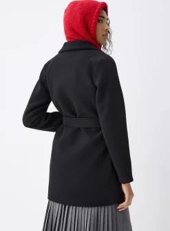 Belted felt coat