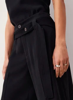 Belted flowy wide-leg pant