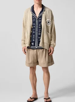 Belted gathered waist shorts