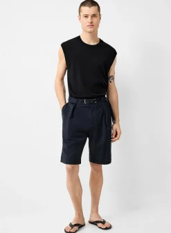 Belted pleat Bermudas