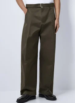 Belted pleated pant