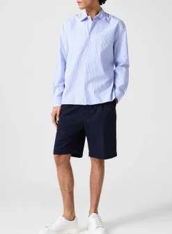 Belted seersucker Bermuda short