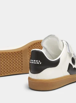 Beth black and greige leather sneakers