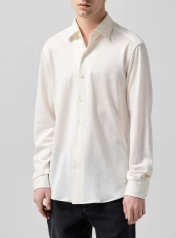 Bianco Oasi stretch jersey shirt
