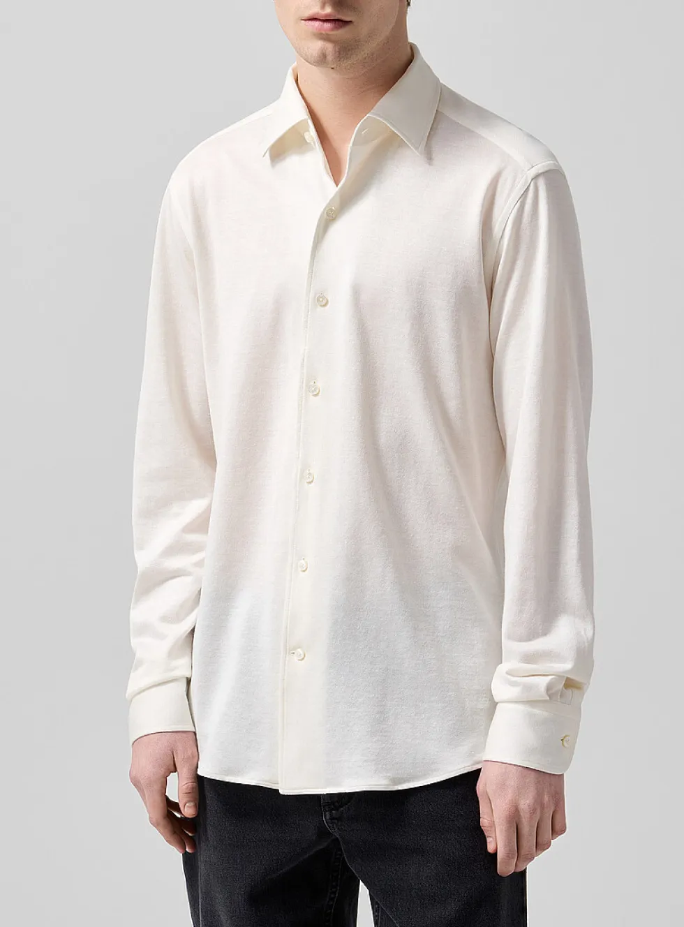 Bianco Oasi stretch jersey shirt