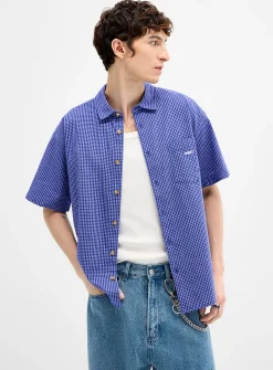 Bigwig Frank mini-check blue shirt