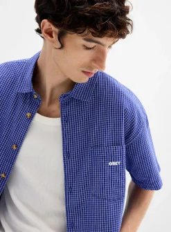 Bigwig Frank mini-check blue shirt