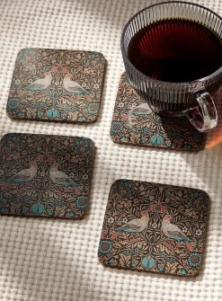 Birds tapestry laminated cork coasters