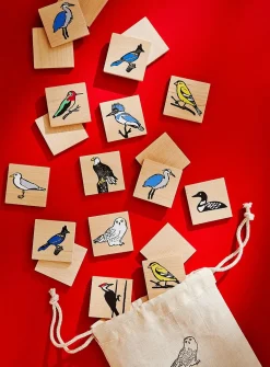 Birds wooden memory game