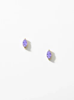 Birthstone oval earrings
