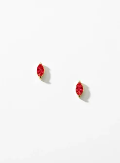 Birthstone oval earrings