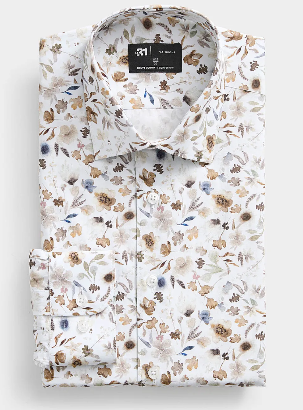 Bistre painterly floral shirt