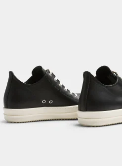 Black and white leather low-top sneaker