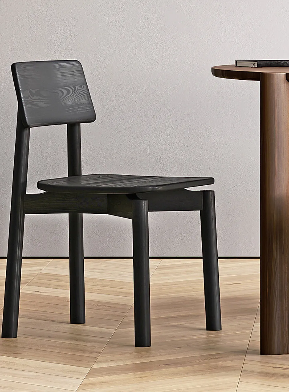 Black ash wood architectural chairs