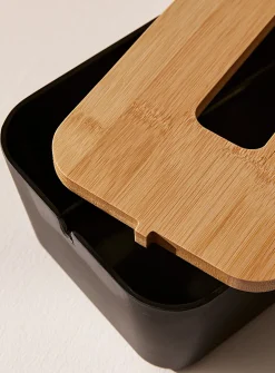 Black bamboo-resin tissue box