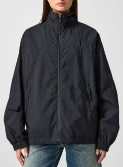 Black canvas windbreaker