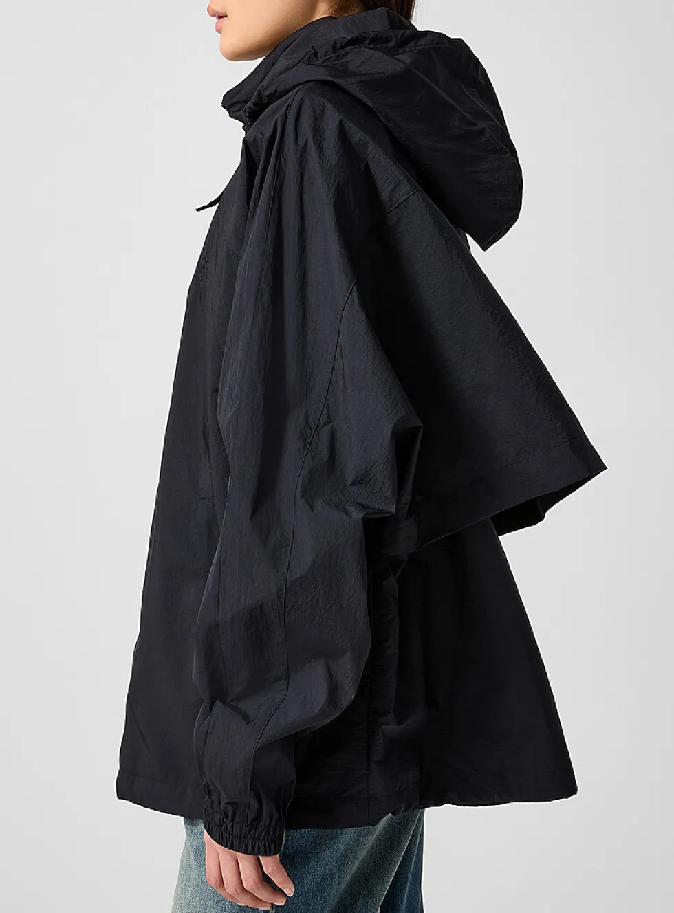 Black canvas windbreaker