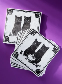Black cats paper napkins