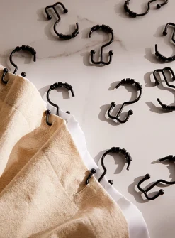 Black double shower hooks