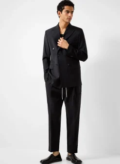 Black double-breasted jacket