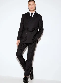 Black double-breasted suit