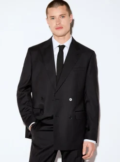 Black double-breasted suit