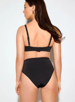 Black high-cut sculpting bikini bottom