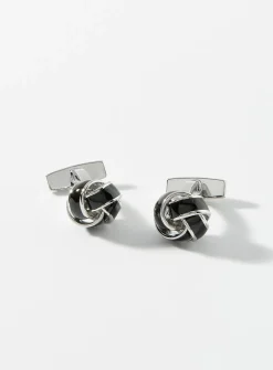 Black knot cufflinks