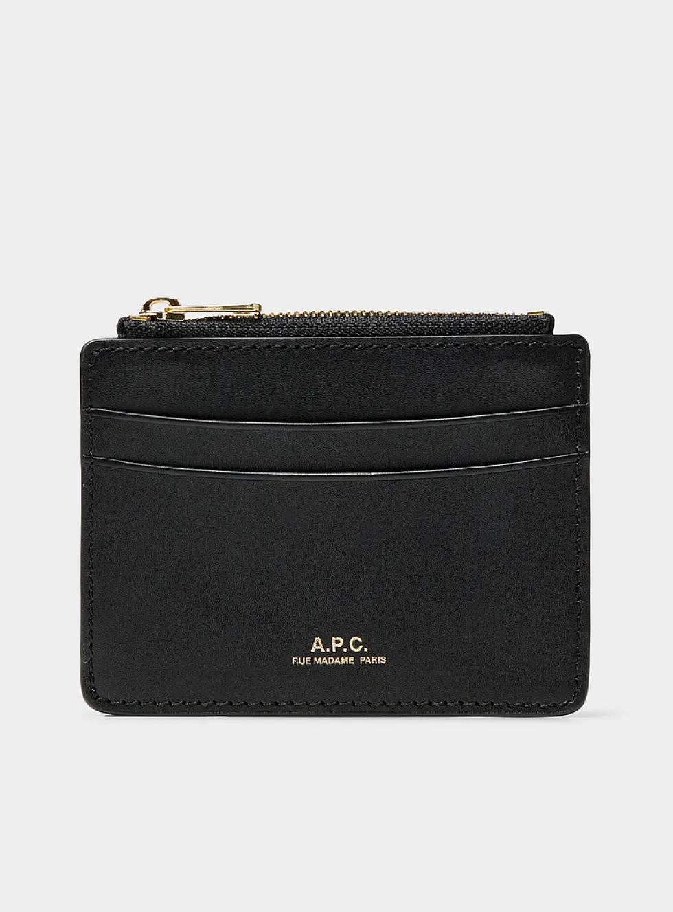 Black leather Paris card holder