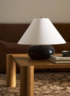 Black marble base table lamp