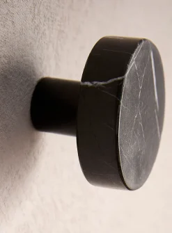 Black marble wall-mounted hook