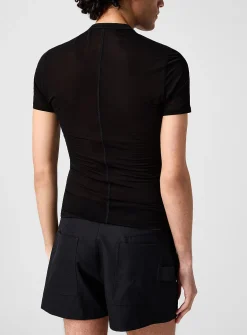 Black micromesh T-shirt