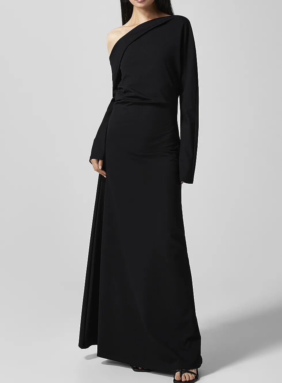 Black one-shoulder dress
