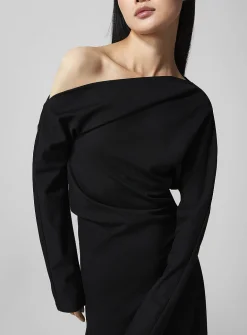 Black one-shoulder dress