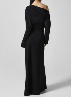 Black one-shoulder dress