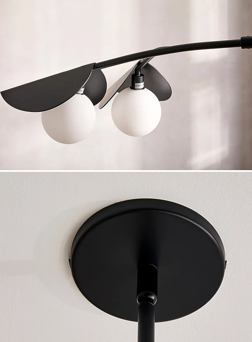 Black petals hanging lamp