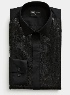 Black sequined shirt