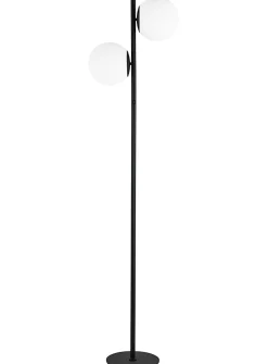 Black spherical design floor lamp