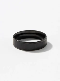 Black stainless-steel ring