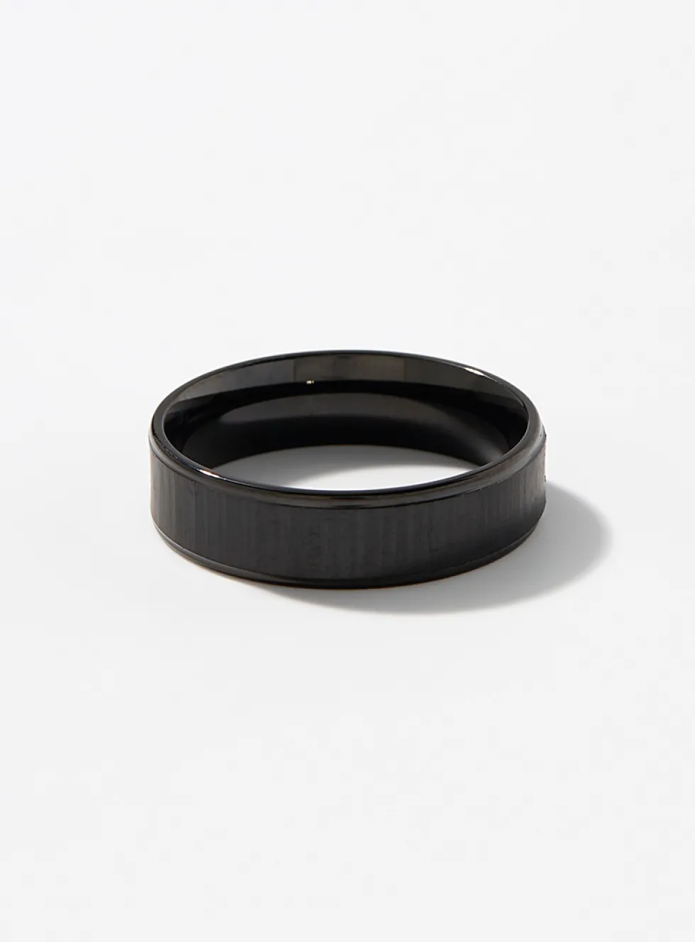 Black stainless-steel ring
